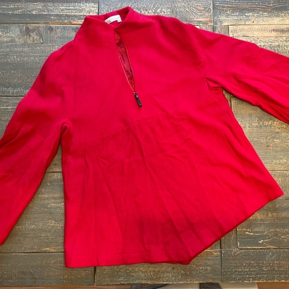 RARE Designer Vintage Marisa Minicucci Virgin Wool Angora Cashmere Red Jacket - Picture 6 of 8